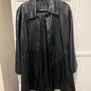 Leather trench coat